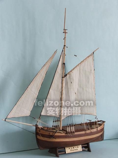 供应实木帆船拼装套材-单桅帆船"水上商人号"